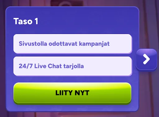 Spinbara VIP-ohjelma, taso 1 – sivustolla odottavat kampanjat ja 24/7 live-chat Spinbara VIP-ohjelman taso 1: kampanjat ja 24/7-live-chat tarjolla